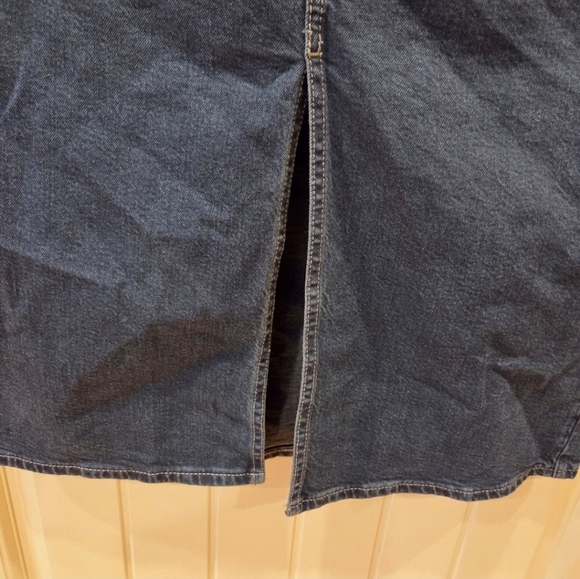 Denim Halter Midi Dress - Dark Wash - Women's Size 12 - New Streetwear Western - Picture 7 of 16